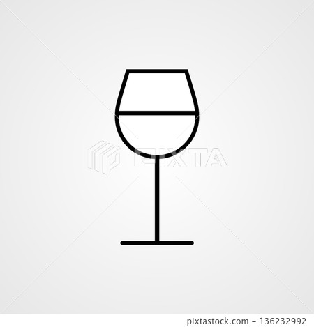 The wineglass icon. Flat Vector illustration 136232992
