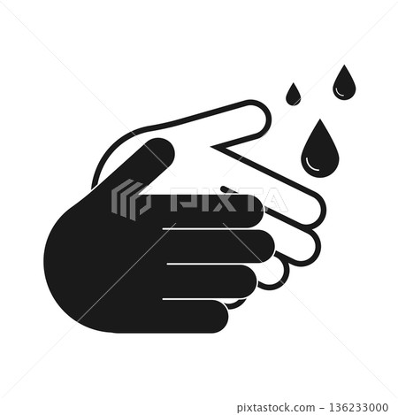Hand washing icon, vector sign 136233000