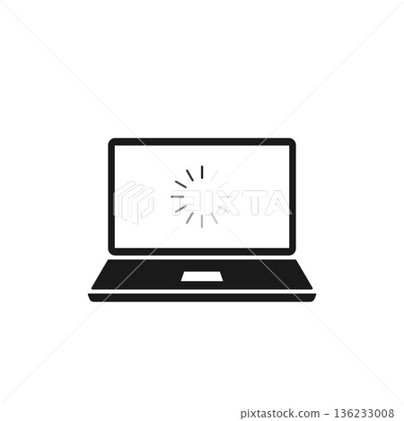 Loading process in laptop screen. Vector illustration. 136233008