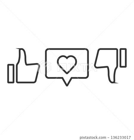 Thumb up, Thumb down, like icon. Super cool vote sign. Social media symbol. Thumb up, Thumb down, like icon. Super cool vote sign. Social media symbol. 136233017