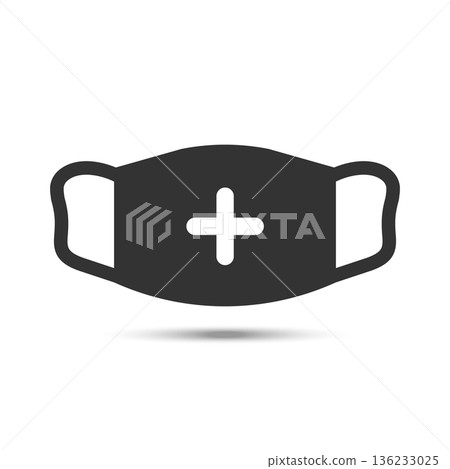 medical mask vector icon issolated 136233025