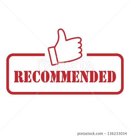 banner recommended with thumbs up red vector illustration banner recommended with thumbs up red vector illustration 136233034