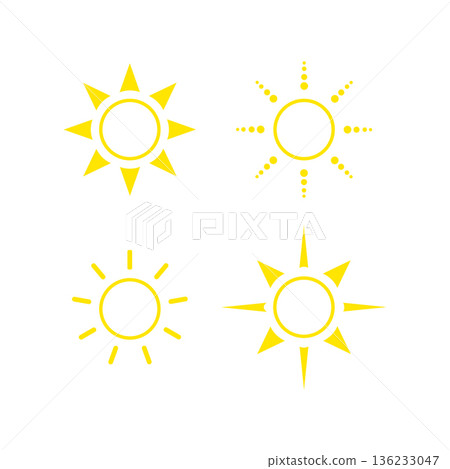 Suns collection. Set of suns Vector illustration Suns collection. Set of suns Vector illustration 136233047