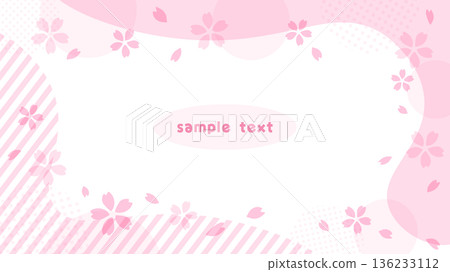 櫻花與流暢的造型框架 櫻花與流暢的造型框架 136233112