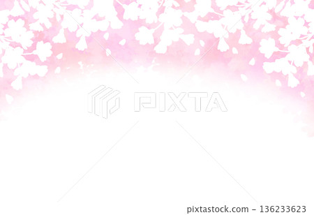 Cherry blossom silhouette spring watercolor pink Cherry blossom silhouette spring watercolor pink 136233623