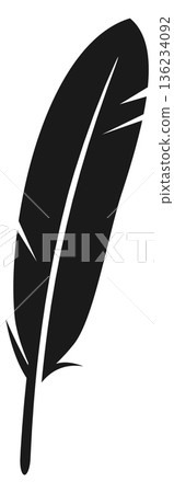Calligraphy quill black emblem. Handwriting retro tool 136234092