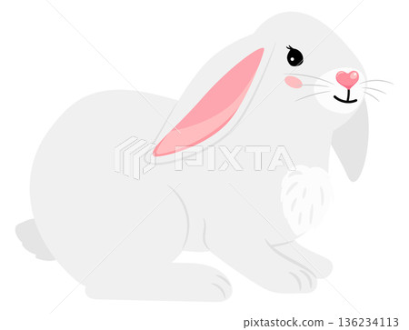 Spring holiday mascot. Easter bunny cartoon animal Spring holiday mascot. Easter bunny cartoon animal 136234113