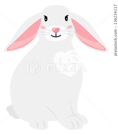Easter bunny lovely mascot. Adorable pet animal Easter bunny lovely mascot. Adorable pet animal 136234117
