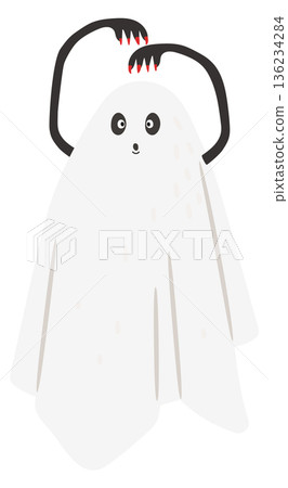 Scary phantom. Creepy fantasy spirit. Halloween ghost Scary phantom. Creepy fantasy spirit. Halloween ghost 136234284