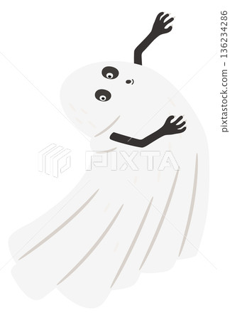 Scary spirit character. Cartoon creepy horror ghost Scary spirit character. Cartoon creepy horror ghost 136234286