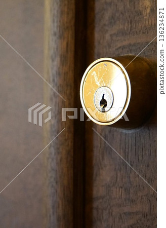 Keyhole of door Keyhole of door 136234871