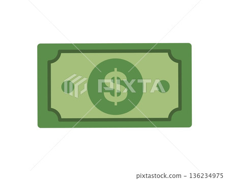Flat style dollar icon isolated on white background, representing money, finance, and business concepts. Ideal for apps, infographics, banking, and financial design projects. Flat style dollar icon isolated on white background, representing money, finance, and business concepts. Ideal for apps, infographics, banking, and financial design projects. 136234975