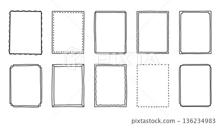 hand-drawn doodle frames in a clean line style, featuring decorative rectangular borders perfect for planners, notes, posters, digital journaling, and creative layout designs. hand-drawn doodle frames in a clean line style, featuring decorative rectangular borders perfect for planners, notes, posters, digital journaling, and creative layout designs. 136234983