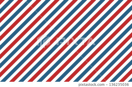 Classic retro background with diagonal red and blue stripes resembling an airmail envelope border, perfect for vintage postal themes, travel designs, correspondence templates, and nostalgic projects. 136235036