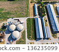 Aerial view of biogas plant for biomethane production. 136235099