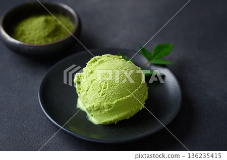 Green tea ice cream Green tea ice cream 136235415