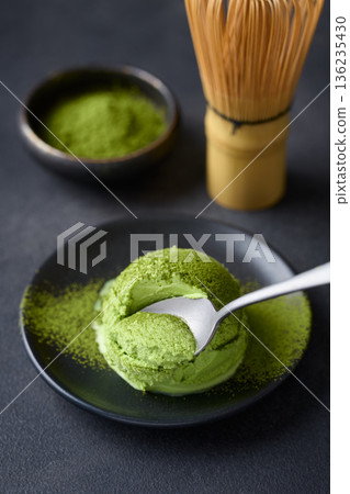 Green tea ice cream 136235430