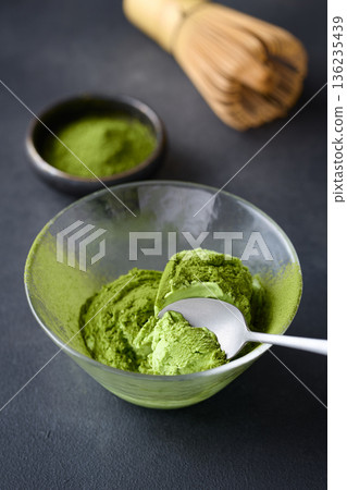 Green tea ice cream Green tea ice cream 136235439