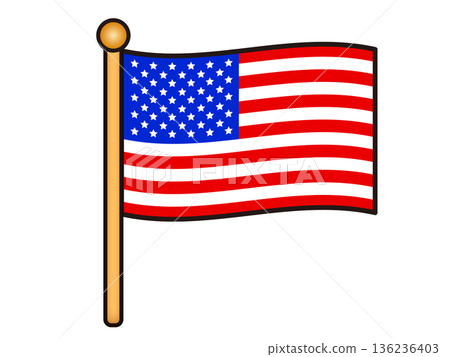 酷炫的美國國旗插畫素材 136236403