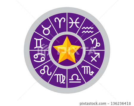 神秘的星座運勢 星座運勢插畫素材 神秘的星座運勢 星座運勢插畫素材 136236418