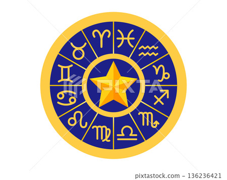 神秘星座運勢插畫素材 4 136236421