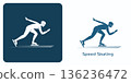 Dynamic Speed Skater silhouettes in motion. 136236472