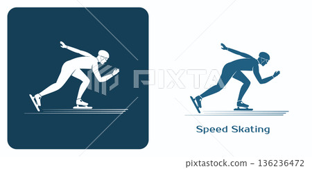 Dynamic Speed Skater silhouettes in motion. Dynamic Speed Skater silhouettes in motion. 136236472