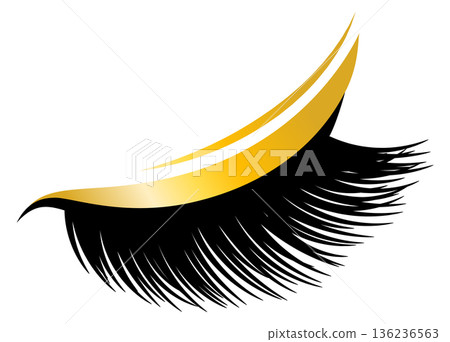 Eyelashes logo. Beauty extension. Makeup salon emblem Eyelashes logo. Beauty extension. Makeup salon emblem 136236563