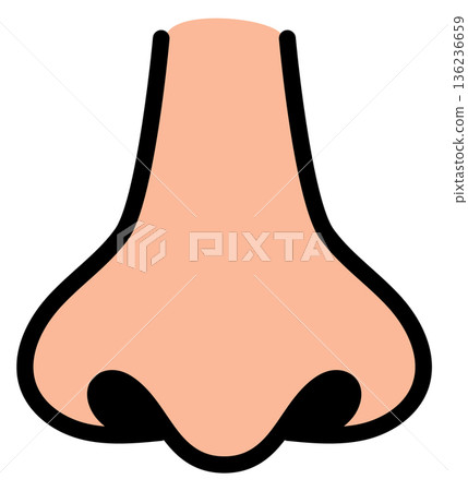Nose icon. Human face part. Smell symbol 136236659