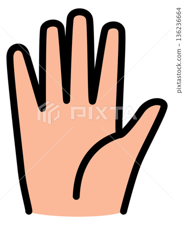 Hand icon. Human palm color line symbol Hand icon. Human palm color line symbol 136236664