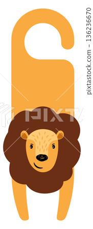 Lion shape hotel hanger. Funny door tag Lion shape hotel hanger. Funny door tag 136236670
