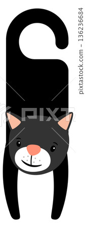 Tail hanging cat door label. Animal door tag 136236684