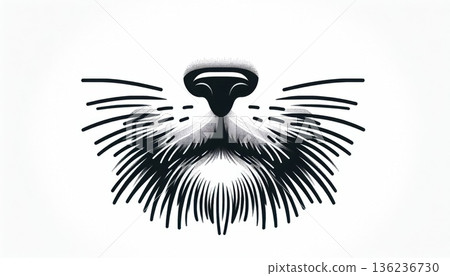 Closeup of a Cat's Nose and Whiskers Closeup of a Cat's Nose and Whiskers 136236730
