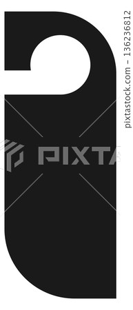 Hanging door label. Black hotel hanger tag Hanging door label. Black hotel hanger tag 136236812