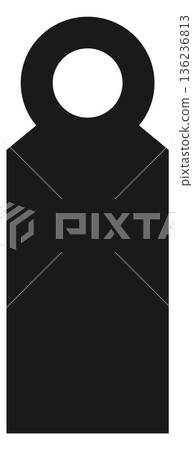 Paper door tag black silhouette. Blank label Paper door tag black silhouette. Blank label 136236813
