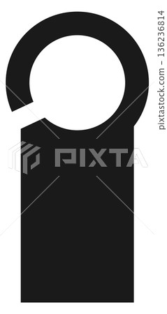 Hotel room sign template. Door tag black silhouette Hotel room sign template. Door tag black silhouette 136236814