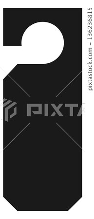 Door hanger black silhouette. Room handle tag Door hanger black silhouette. Room handle tag 136236815