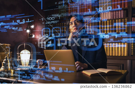 專注於研究未來科技的商人 136236862