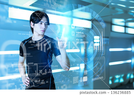 未來空間中的一個人 136236885