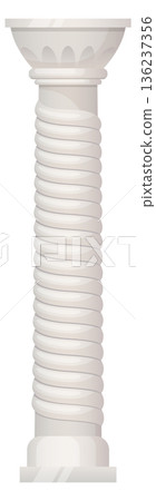 Antique column with classic ornament. Old culture symbol 136237356