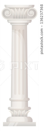Ionic order pillar icon. Ancient greek column Ionic order pillar icon. Ancient greek column 136237368