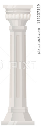 Antique pillar. Old temple column in vintage style 136237369