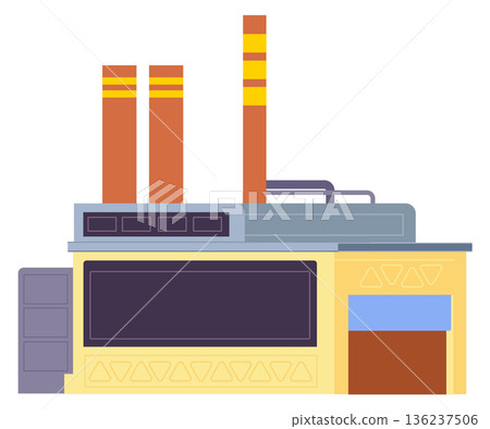 Factory color icon. Industrial plant. Manufacture building 136237506