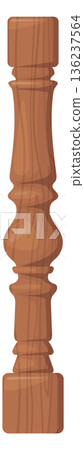 Decorative ornate banister element. Wooden baluster icon 136237564