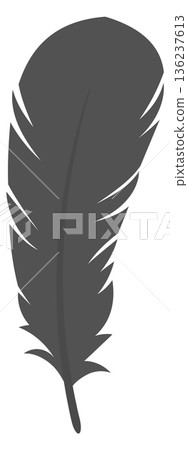 Feather black silhouette. Vintage logo. Creative icon 136237613