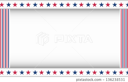 Patriotic USA Border Frame With Red Blue Stars And Stripes Patriotic USA Border Frame With Red Blue Stars And Stripes 136238531