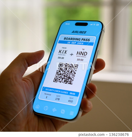 Display electronic boarding pass on your smartphone 136238676