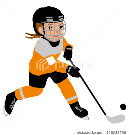 圖：一名女孩參加冬季運動比賽－冰上曲棍球 01 136238766