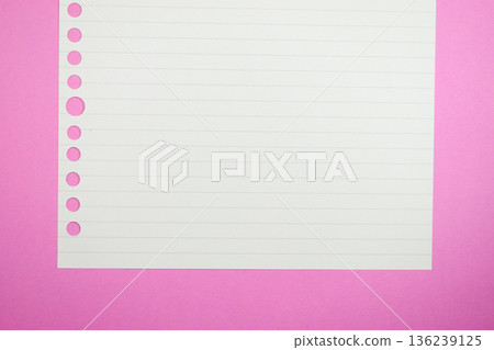 line paper texture on pink background, blank sheet notebook line paper texture on pink background, blank sheet notebook 136239125