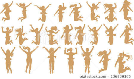 Businesswoman silhouette illustration set Businesswoman silhouette illustration set 136239365